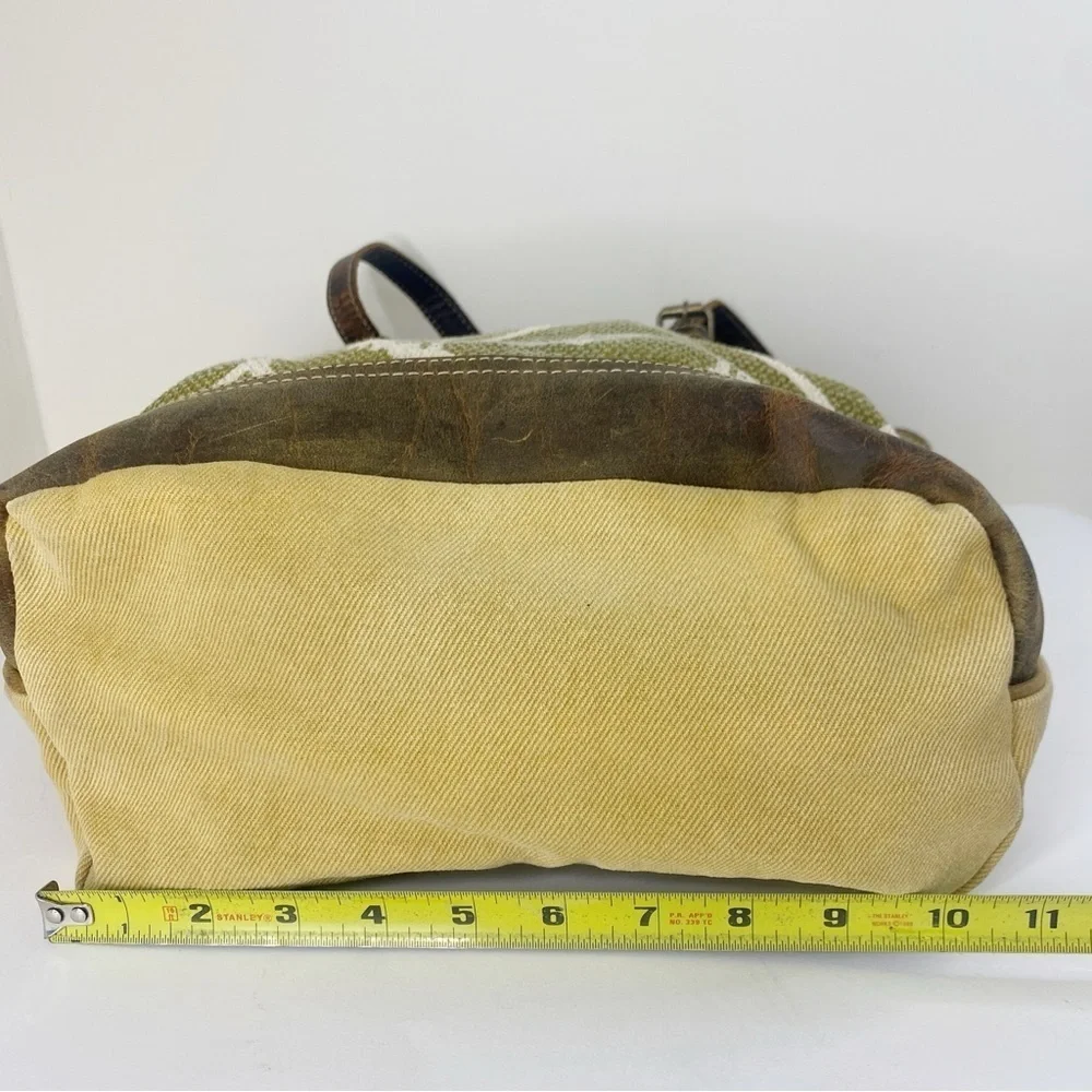 Myra Bag Canvas and Leather Adjustable Shoulder Bag Tote Purse Cotton
